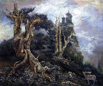 JW el ciervo y la colina brumosa Fantasía Pinturas al óleo